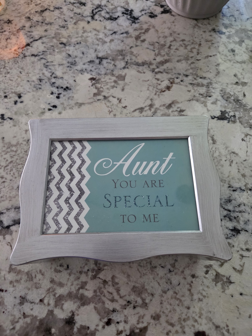 Aunt You Are Special To Me Silver Photo Frame with Teal Insert